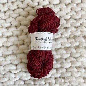Knitted Wit Super Wash Merino Wool DK Weight Red Yarn